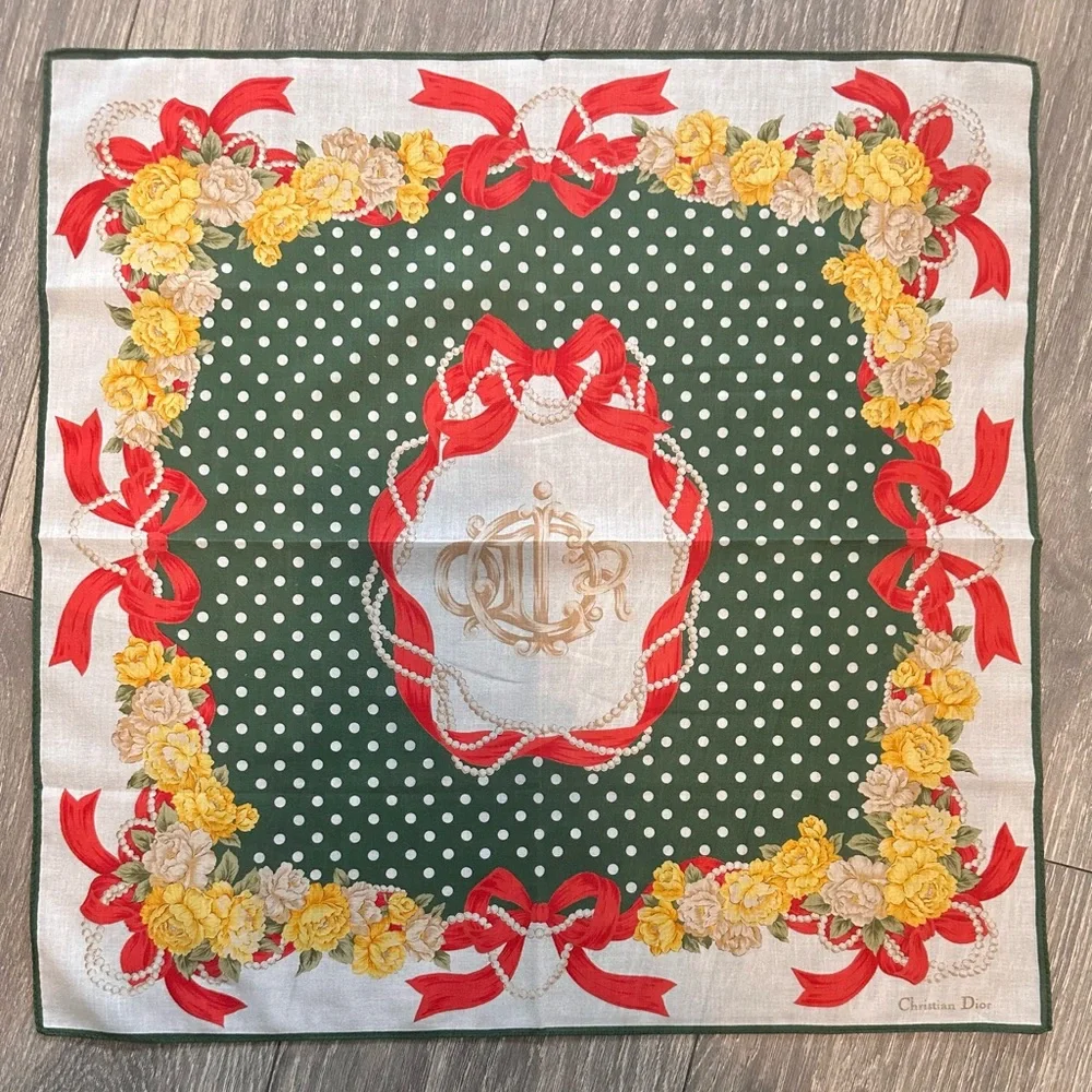 FREE Dior Green Polka Dot Holiday Scarf withh a $400 purchases last 1 n stock